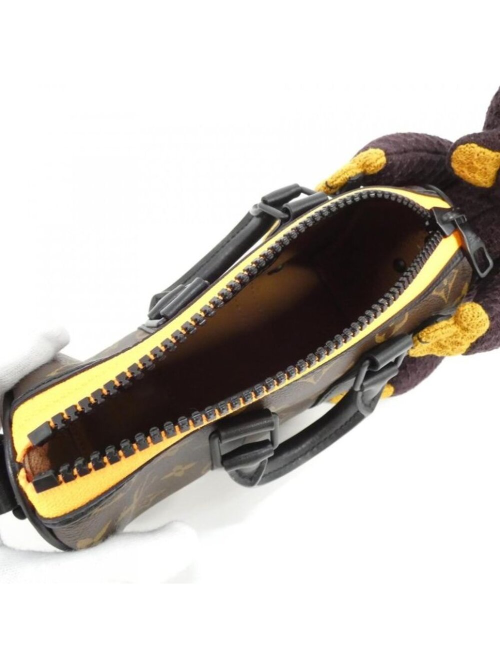 Louis Vuitton Monogram Keepall XS Boston Bag Brown Marron Black - Picture 6 of 6